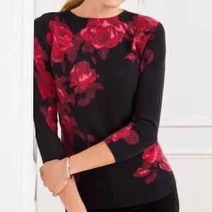 Talbots Audrey Cashmere Rose Print